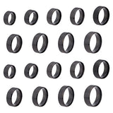 UNICRAFTALE 18Pcs Black Stainless Steel Plain Band Ring 9 Sizes Laser Inscription Blank Finger Ring Metal Hypoallergenic Wedding Classical Ring for UNICRAFTALE