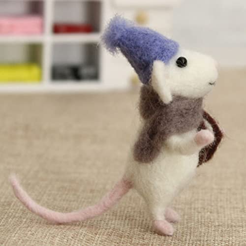 Mice Needle Felting Starter Kit Felt Mouse Craft Kit, Needle Felting Kit Beginner Unfinished Wool Felt Mouse Craft Kit for Beginner DIY Craft. CurcKua