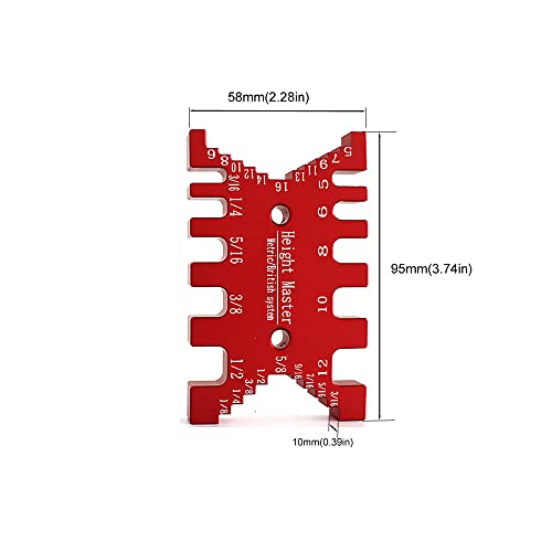 KETIPED High Precision Aluminum Dovetail Jig Metric and Imperial Tenon Caliper Card Gauge for Measuring Height Woodworking Saw Table Machine Gaps - WoodArtSupply