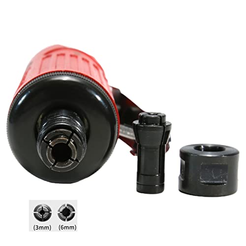 Asabocai 1/4inch Air Powered Die Grinder, Pneumatic Straight Die Grinder with 1/4"(6MM) and 1/8"(3MM) Collets,22000 RPM Rear Exhaust, Compact Asabocai