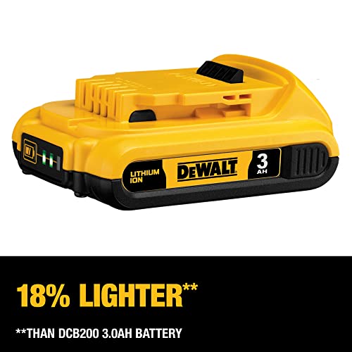DEWALT 20V MAX Battery Pack with Charger, 3 Ah, Extra Long Run Time (DCB230C) DEWALT