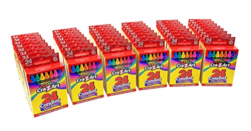 Cra-Z-Art Crayons Bulk Pack School Supplies, 24 Count Crayon Box Pack of 48 Individual Crayon Boxes Cra-Z-Art