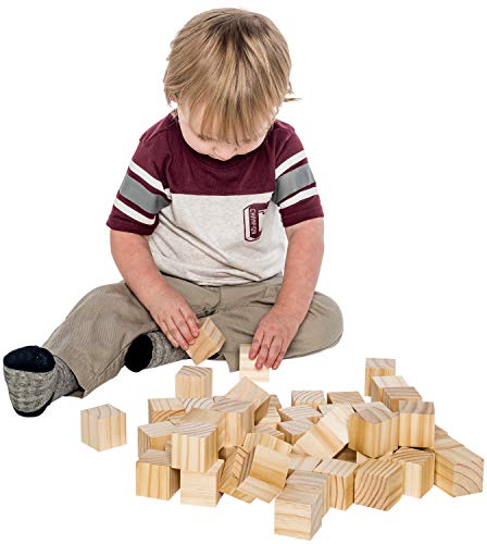 Wooden Cubes for Arts and Crafts – DIY - Photo Blocks - 1.5 Inch Unfinished Natural Wood Blocks – 50 Pieces – by Dragon Drew