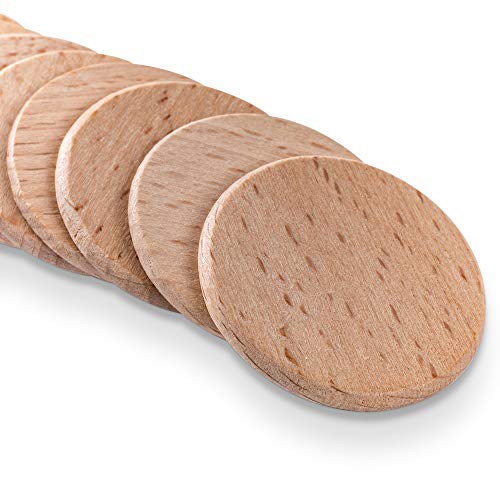 Round Unfinished 1.5" Wood Cutout Circles Chips for Arts & Crafts Projects, Board Game Pieces, Ornaments (100 Pieces) Super Z Outlet