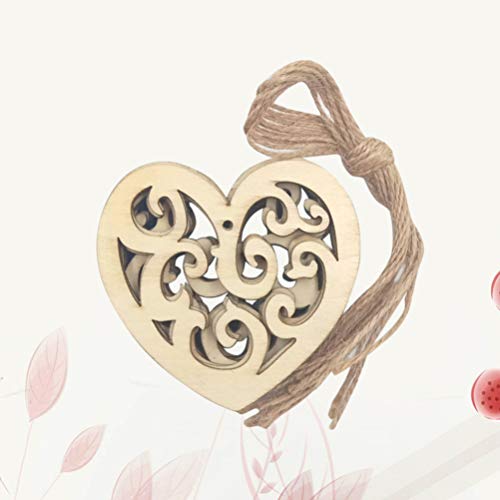 Healifty 10PC Unfinished Wood Cutouts Unfinished Wood Shapes Heart Shaped Wood Unfinished Wood Slices Wood Log Discs Wood Heart Confetti Heart Wood Healifty