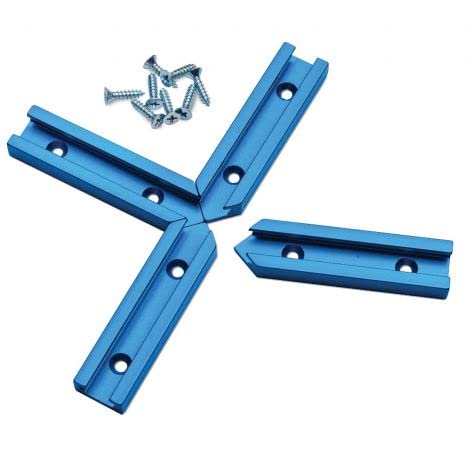 Rockler T Track Intersection Kit - 4 Pieces of 3” Table Saw T Track Intersection Kit – Aluminum Track Cut at 900 – Slide Your Jig, Fixtures in All ROCKLER