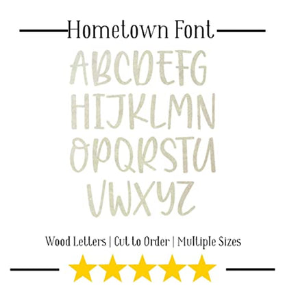 Wooden 3 Inch Letters Unfinished I Cutout, Blank Wall Alphabet Wood Letter Shape, Hometown Font Small Wreath DIY