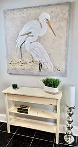 36" Unfinished Pine Console Sofa Table with 2 Bottom Shelfs Generic