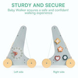 ROBOTIME Wooden Baby Walker, Wooden Push Walker with Wheels, Push Toys for Babies Learning to Walk, Baby Walkers Activity Center for Boys and Girls ROBOTIME