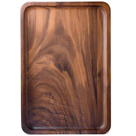 Bamber Wood Rectangular Serving Trays, Medium, Black Walnut, 13.4 x 9 Inches Bamber