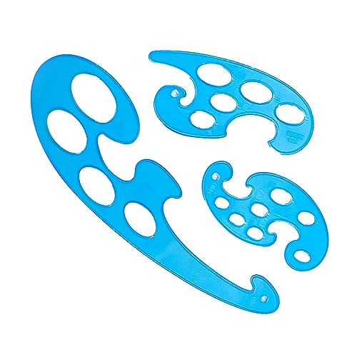 French Curve Ruler in Transparent Reusable Plastic Template Useful as Drafting Tool for Professional Drawing Instrument and Graphing at Work, School Yosogo