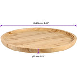 JOIKIT 5 Pack 10 Inch Bamboo Round Platter, 25cm Fine Polished Round Wood Plates Bamboo Serving Tray for Holding Fruit, Bread, Cheese, Nut, Coffee, JOIKIT