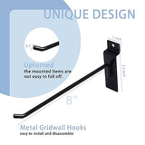 7RiversART 12 Pc Slatwall Hooks 8 Inch Slatwall Accessories Panel Display Hooks Slatwall Pegs Slatwall Hooks for Garage Storage Shop Retail 7RiversART