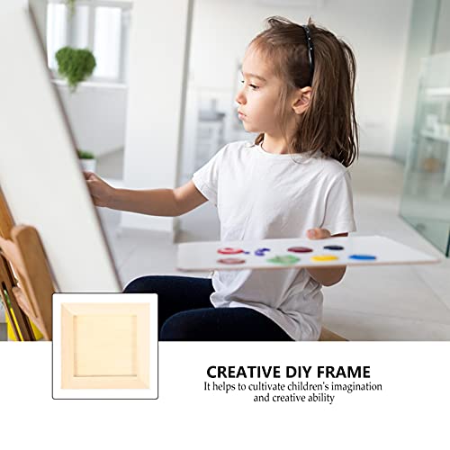 TOYANDONA 6Pcs DIY Wooden Picture Frames, 4. 7x4. 7 inch Unfinished Picture Frames Wood Photo Frames for Kids Adults Arts Crafts DIY Painting