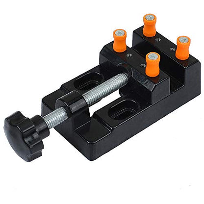 Z-COLOR Mini Flat Clamp Table Jaw Bench Clamp Mini Drill Press Vice Opening Parallel Table Vise DIY Sculpture Craft Carving Tool