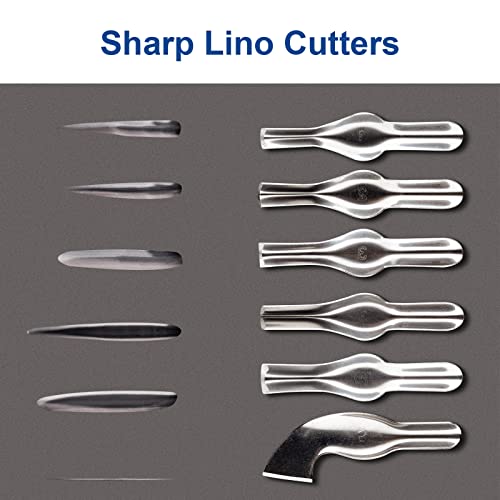 Falling in Art Linoleum Block Cutters - 6 Different Shaped Lino Cutters, Assorted Blades for Printmaking, Precision Carvings(2 Set) Falling in Art