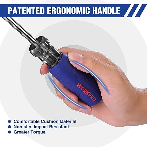 WORKPRO 61PC Magnetic Screwdriver Bits & Nut Driver Set with Organizer Bag, DIY Tools & Equipment for Men Women Mechanic, Herramientas Tool Bit Kit WORKPRO