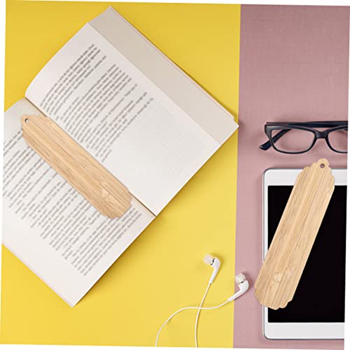 LALAFINA 30 Sets Wooden Blank Bookmark Unfinished Wood Tags Wooden Craft Bookmark Blank Bookmark with Holes Bamboo Gift Tags Wood Gift Tag Reading LALAFINA