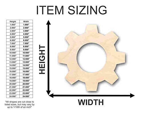 Unfinished Wood Gear Shape - Steampunk Wedding DIY - Craft - up to 24" DIY 4" / 1/4" 24 Hour Crafts