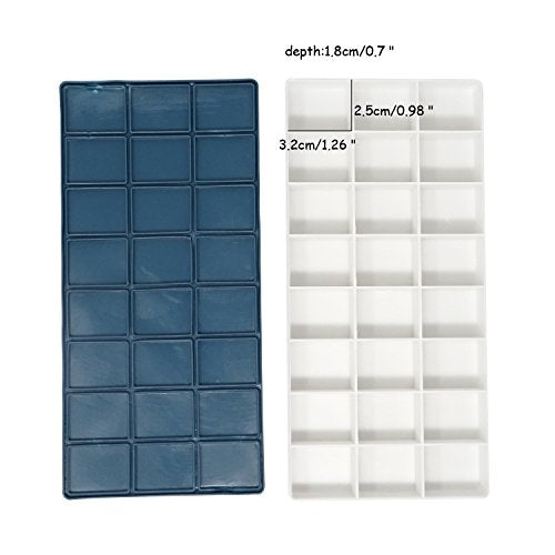 Honbay 24 Compartments Plastic Paint Palette Paint Tray with Soft Lid for Watercolors, Gouache, Acrylic and Oil Paint - WoodArtSupply