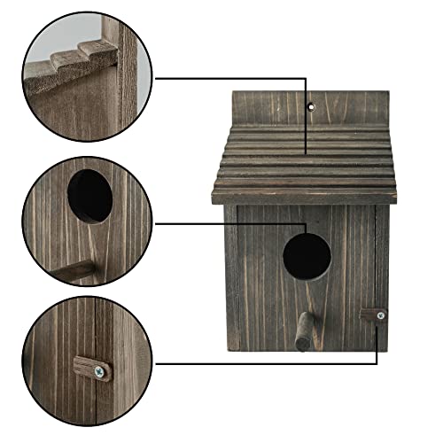 Bird House for Outside with Predator Guard, Nesting Box Birdhouse for Outdoor Wild Bird Watching, Royal Blue - WoodArtSupply