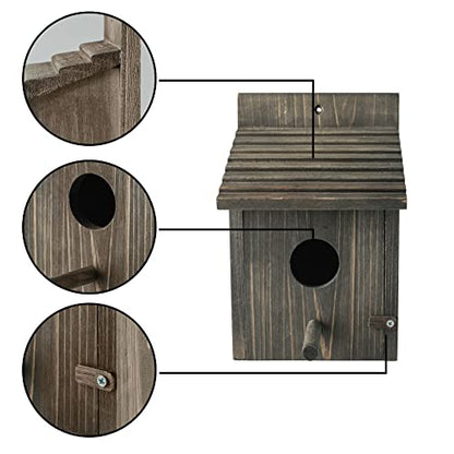 Bird House for Outside with Predator Guard, Nesting Box Birdhouse for Outdoor Wild Bird Watching, Royal Blue - WoodArtSupply