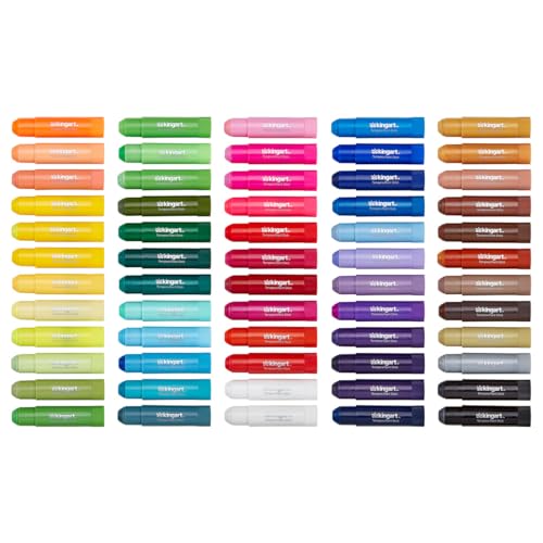KINGART 575-60 TEMPERA PAINT Sticks, Set of 60 Rich Colors, Solid Tempera Paint for Kids, Super Quick Drying, Non-Toxic, Work Great on Paper, Canvas, KINGART