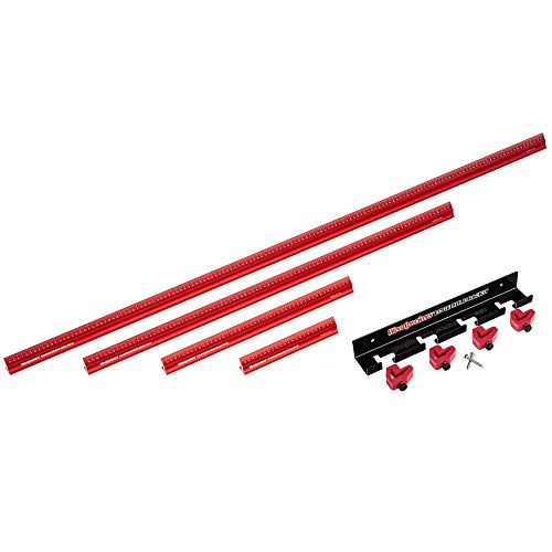 Woodworkers Edge Rule Set - Inch + Edge Rule Rack-It and 4 Stop Woodpeckers