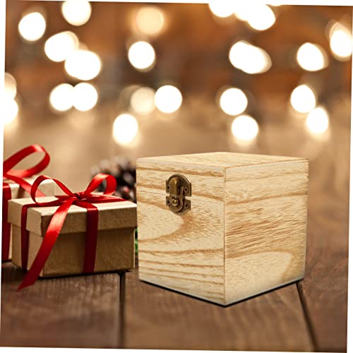 NOLITOY 4pcs Box Wooden Gift Box Unfinished Unpainted Chest Wooden Storage Chest Wood Trinket Containers Snack Food Gifts Storage Bins Jewelry Wood NOLITOY