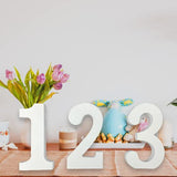 AOCEAN 6 Inch White Wood Numbers, Unfinished Wood Numbers for Wall Decor Decorative Standing Numbers Slices Sign Board Decoration for Craft Home AOCEAN
