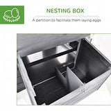 PawHut 69" Chicken Coop Wooden Chicken House, Rabbit Hutch Pen, Outdoor Backyard Poultry Hen Cage with Run with Nesting Box, Removable Tray, Asphalt PawHut