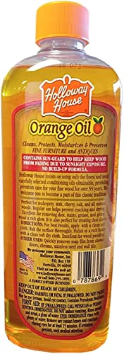 Holloway House Orange Oil Cleaner 16oz w/ Sun-Guard for Fine Wood, Cleans & Conditions, Removes Soap Scum from Shower Doors, Stainless, Tile & Sinks, - WoodArtSupply