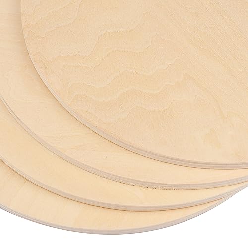 20 PCS 8 Inch Unfinished Wood Circles, Thickness 6 mm, Wooden Rounds for Crafts, Wood Discs for DIY Painting Decorations, Weddings and Parties,by GNIEMCKIN
