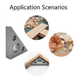 Right Angle Ruler, 45 n 90 Degree Small Aluminum Alloy Triangle Ruler with Both Imperial and Metric Scales Machinist Carpenter's Square Measuring YGFRSTO