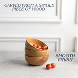 LAVAUX DESIGNS Set of 6 small acacia wood dessert bowls 4.2 * 2 inches | 8 oz capacity | Charcuterie accessories | use for dipping, condiments, nuts, LAVAUX DESIGNS