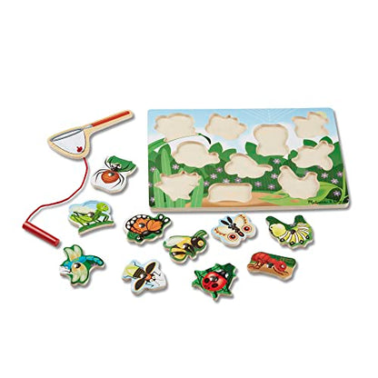 Melissa & Doug Magnetic Wooden Bug-Catching Puzzle Game (10 pcs) - WoodArtSupply