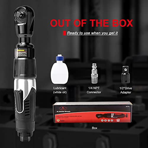 AEROPRO TOOLS 3/8" Professional Air Ratchet Wrench Set with 1/2" Drive Adapter, Pneumatic Impact Wrench for Auto Maintenance, Repair Work 50 Ft-Lbs AEROPRO TOOLS INC