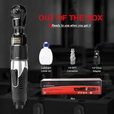 AEROPRO TOOLS 3/8" Professional Air Ratchet Wrench Set with 1/2" Drive Adapter, Pneumatic Impact Wrench for Auto Maintenance, Repair Work 50 Ft-Lbs AEROPRO TOOLS INC