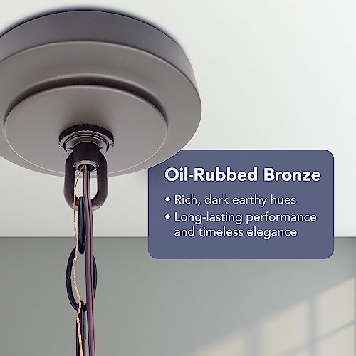 Elk Home Diffusion 4-Light Chandelier - in Oil Rubbed Bronze Finish, with Beige Organza with Mercury Glass Inner Shade, Transitional Style Elk Home