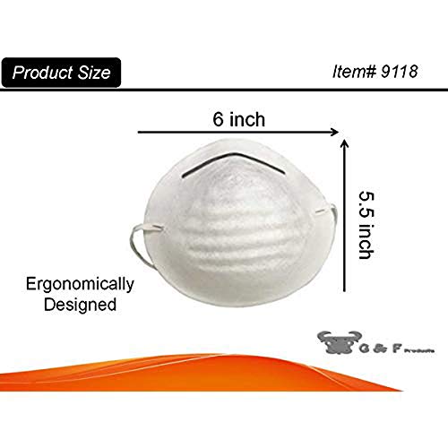 G & F 9118 Disposable Non-Toxic Dust and Filter Mask for cleaning, 50 Mask Value Pack G & F Products
