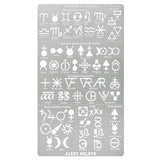 Aleks Melnyk No.398 Metal Stencil, Alchemical Symbols, Small Stencil, 1 PC, Template for Wood Burning, Engraving, Crafting, Scrapbook Aleks Melnyk