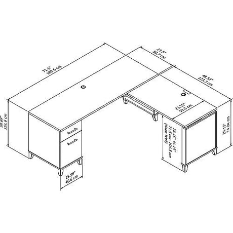 Bush Furniture Somerset 72W 3 Position Sit to Stand L Shaped Desk Bush Business Furniture