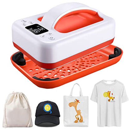 Mini Heat Press Machine - 7" × 5" Portable Heat Press Rapid Even Heat T-Shirts HTV Vinyl Masks Hats Sublimation Heat Transfer Iron with Precise - WoodArtSupply