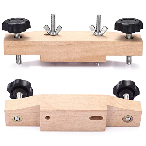 Facmogu Solid Maple Guitar Bridge Clamp, Entry Level Bridge Clamp Acoustic Luthier Tools with Cork Gasket & L-Wrench, Wooden Guitar Bridge Clamp for Facmogu