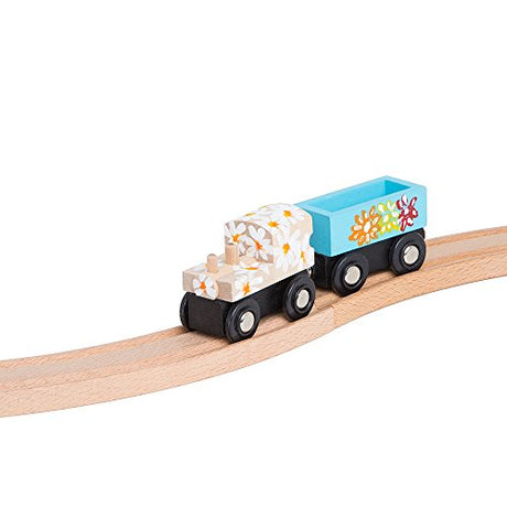 Orbrium 4 Assorted Unpainted Train Cars for Wooden Railway Compatible with Thomas, Chuggington, Brio, Great for Birthday Party Train Theme Orbrium