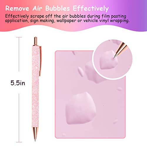 TECKWRAP Air Release Weeding Tool Pin Pen Vinyl Installation Weeding Tool for Vinyl DIY Craft Project (Glitter Pink) TECKWRAP