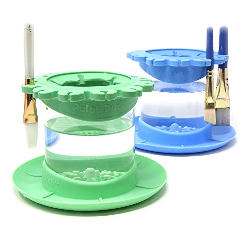 Paint Brush Cleaner Rinse Cup (All-in-One) Fine Art, Studio, Classroom | Brushes Holder & Silicone Cleaning System for Acrylic, Watercolor, and Paint Puck