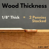 Unfinished Cat with Raised Paw Wood Cut Out Available in a Variety of Sizes and Thicknesses (1/8” Thickness, Medium 8" x 6.5" (Sold Individually)) LKN ART