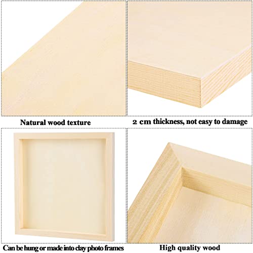 ADXCO 8 Pack Wood Panels 10 x 10 Inch Unfinished Wood Canvas Wooden Panel Boards for Painting, Pouring, Arts Use with Oils, Acrylics - WoodArtSupply