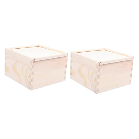 NOLITOY 2 Pcs Wooden Jewelry Case Unfinished Wood Earrings Organizer Wooden Case Vintage Treasure Chest Wood Ring Holder Wooden Crate Wood Crates NOLITOY